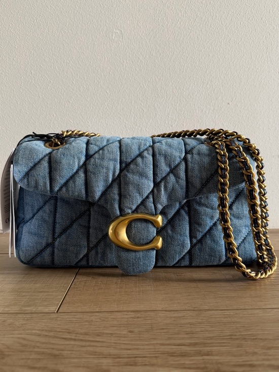 Coach Handbags - Coach Quilted Denim Shoulder Bag with Brass Chain